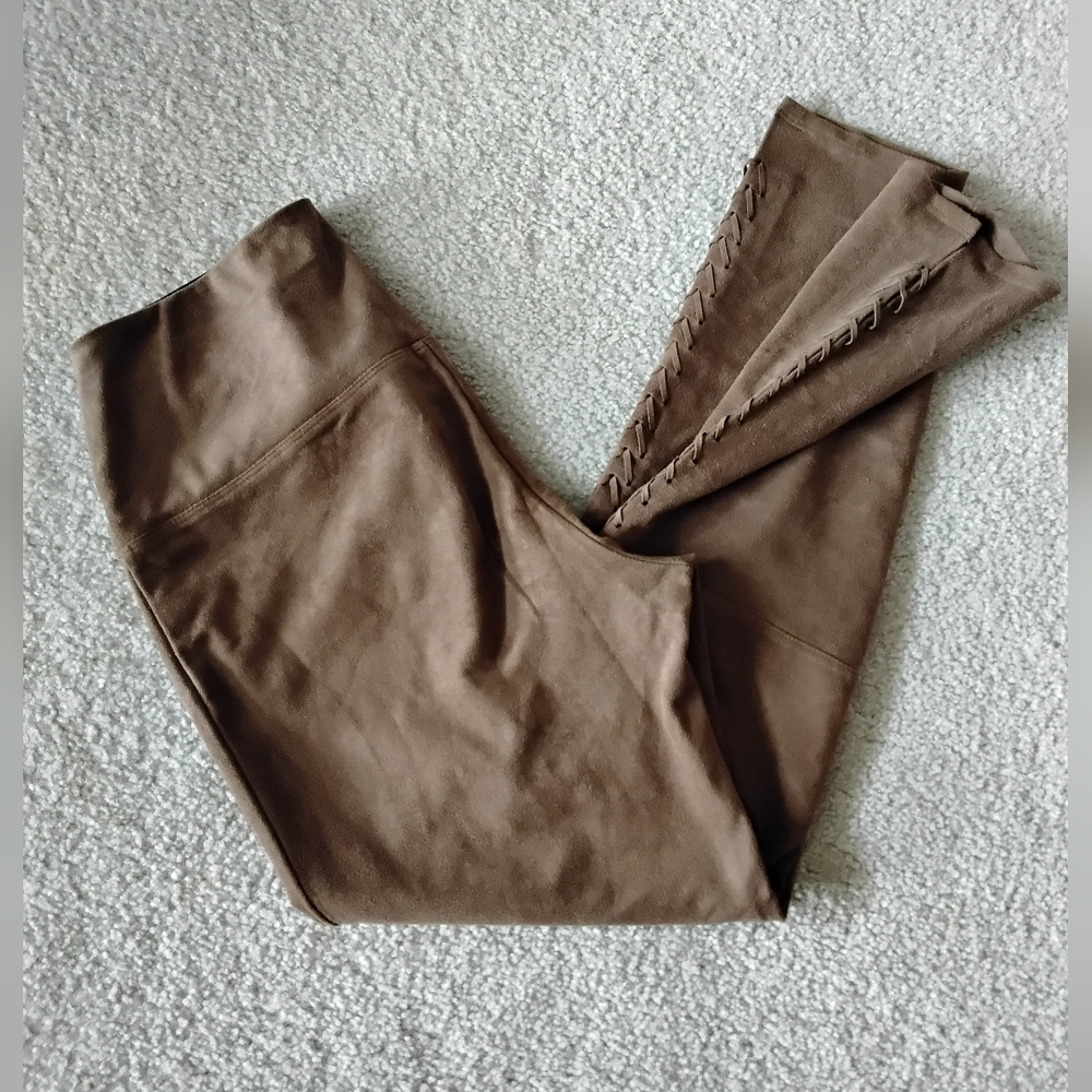 Lysse Brown Faux Suede Leggings